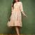 women peach cotton abstract printed fit and flare dress