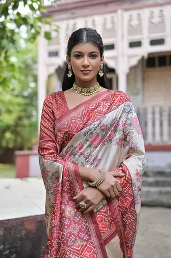 Coffee Soft Tussar silk blend Blend Saree Festive Wear