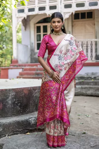 Rani Soft Tussar silk blend Blend Saree Festive Wear