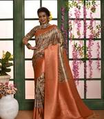 Orange Soft Silk Zari Weaving Saree Festive Wear