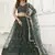 Green Butterfly Net Embroidery Thread Designer Lehenga