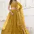 Yellow Butterfly Net Embroidery Thread Designer Lehenga