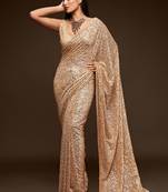 Meghalya Ivory Georgette Thread & Multiple Sequin Embroidered Saree