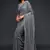 Seductive Slate Grey Thread And Multiple Sequins Embroidered Georgette Saree Parties And Traditional Occasions