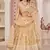 Beige Butterfly Net Embroidery Thread Designer Lehenga