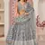 Grey Butterfly Net Embroidery Thread Designer Lehenga