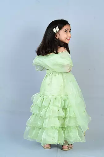 Aglare Kids embroidered ,Net ethnic Lehenga choli for small girls,Girls,Baby girls,kids.Pista