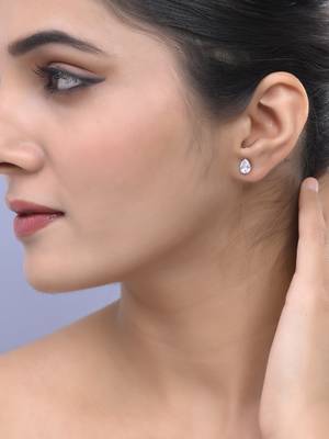 Gold plated american dionamd stud earring 1