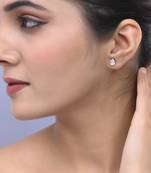 Gold plated american dionamd stud earring