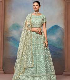 Beautifull Pista Green Lehenga Choli For Women Indian Wedding Chaniya Choli 