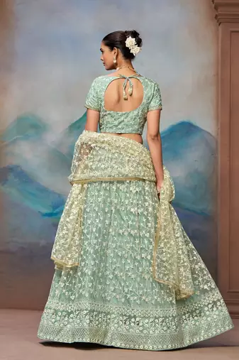 Beautifull Pista Green Lehenga Choli For Women Indian Wedding Chaniya Choli 