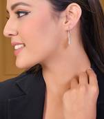 Silver plated round  hoop earrings for women