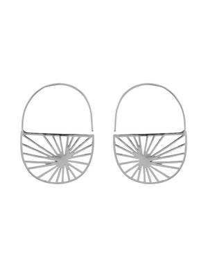 Silver plated round  hoop earrings for women 3