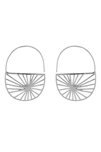 Silver plated round  hoop earrings for women