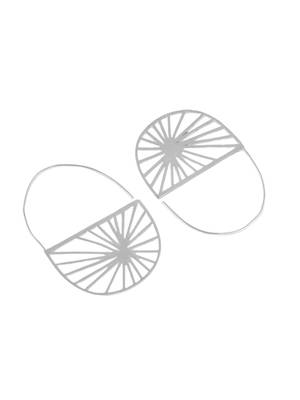 Silver plated round  hoop earrings for women 4