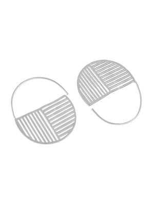Silver plated round shape hoop earrings for women 2