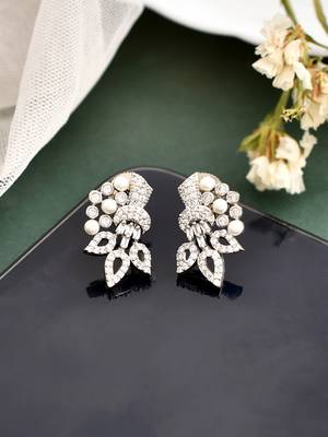 Silver plated  stud earrings for women 2
