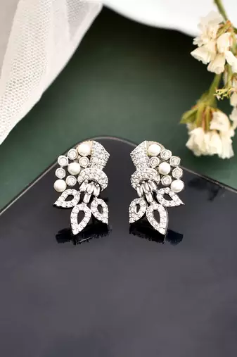 Silver plated  stud earrings for women