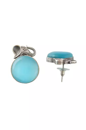 silver plated elephant blue american diamond