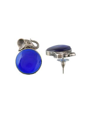 silver plated elephant purple american diamond Earring 3
