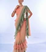 Ombre Georgette Ruffle Saree