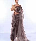 Metallic Solid Saree With Sequin Blousepiece