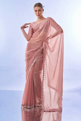 Beads & Stones Embellished Organza Saree