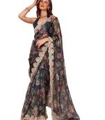 Floral Woven Embellished Tissue Organza Saree