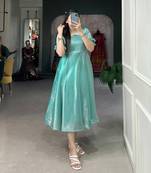  Women's Burberry Silk Flared Midi Stylish Western Dress