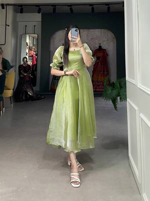  Women's Burberry Silk Flared Midi Stylish Western Dress 1