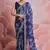 Blue Sequin with Zari Coding Georgette Saree with Blouse