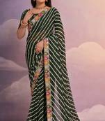 Green Multi Dhaga Coding Sequin Georgette Saree with Blouse