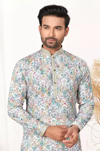 Embroidered kurta pajama for men