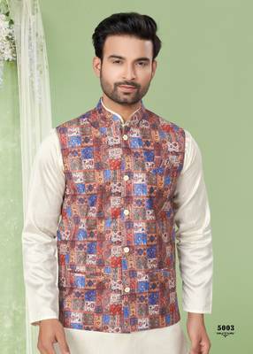 wedding vol 5 silk modi jacket kurta pajama for men 2