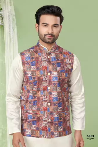 Outluk wedding collection vol 5 silk modi jacket kurta pajama for men