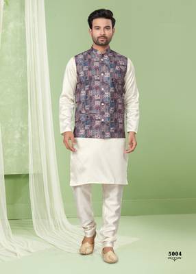 wedding vol 5 silk modi jacket kurta pajama for men 1