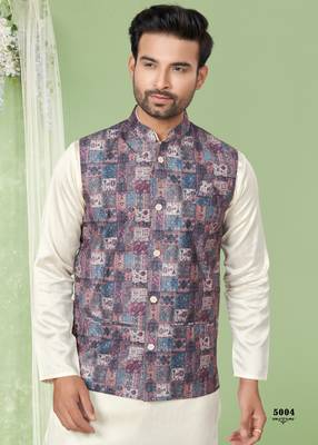 wedding vol 5 silk modi jacket kurta pajama for men 2