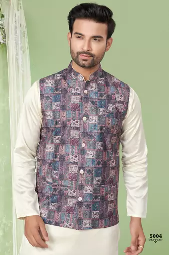 Outluk wedding collection vol 5 silk modi jacket kurta pajama for men