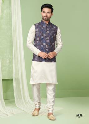 wedding vol 5 silk modi jacket kurta pajama for men 1