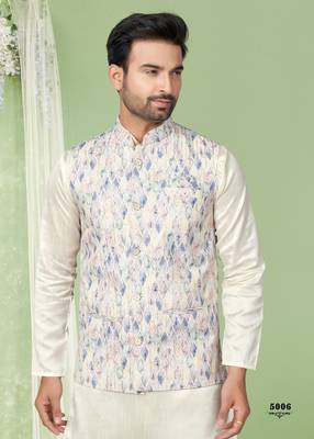 Outluk wedding collection vol 5 silk modi jacket kurta pajama for men 2