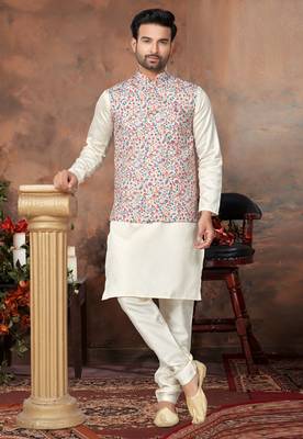 Outluk wedding collection vol 6 silk modi jacket kurta pajama for men 1