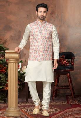 Outluk wedding collection vol 6 silk modi jacket kurta pajama for men 1