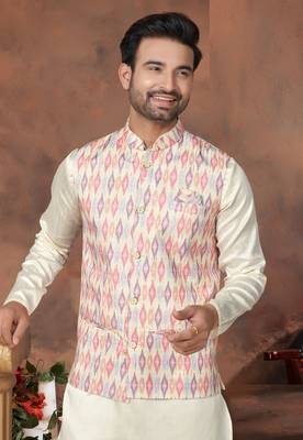 Outluk wedding collection vol 6 silk modi jacket kurta pajama for men 2