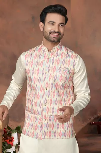 Outluk wedding collection vol 6 silk modi jacket kurta pajama for men