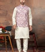 Outluk wedding collection vol 6 silk modi jacket kurta pajama for men