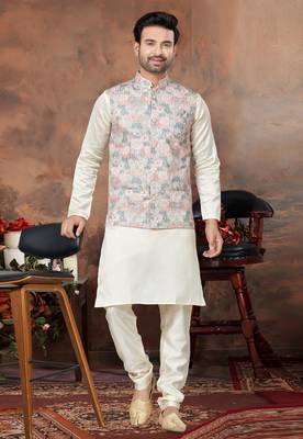 Outluk wedding collection vol 6 silk modi jacket kurta pajama for men 1