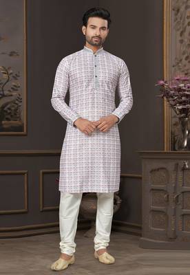 Outluk wedding collection vol 7 pintex lucknowi cotton kurta pajama for men 1