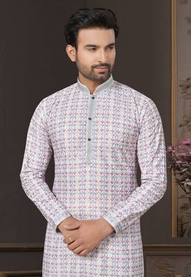 Outluk wedding collection vol 7 pintex lucknowi cotton kurta pajama for men 2