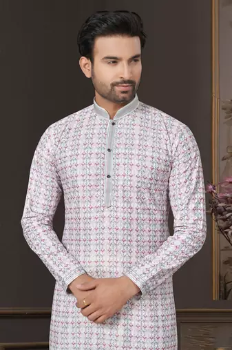 Outluk wedding collection vol 7 pintex lucknowi cotton kurta pajama for men