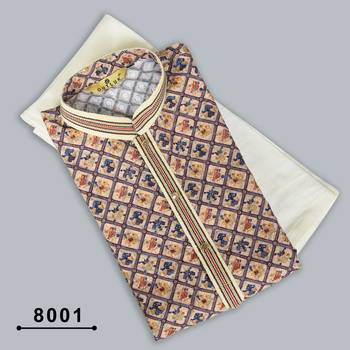 Outluk wedding lucknowi vol 8 cotton pintex lucknowi kurta pajama for men 1